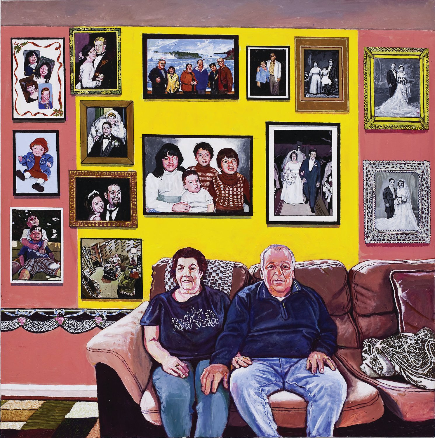 “Portrait of a Family” is one of the paintings included in the exhibit “Mel Leipzig: Octogenarian” at the Rider University Art Gallery.