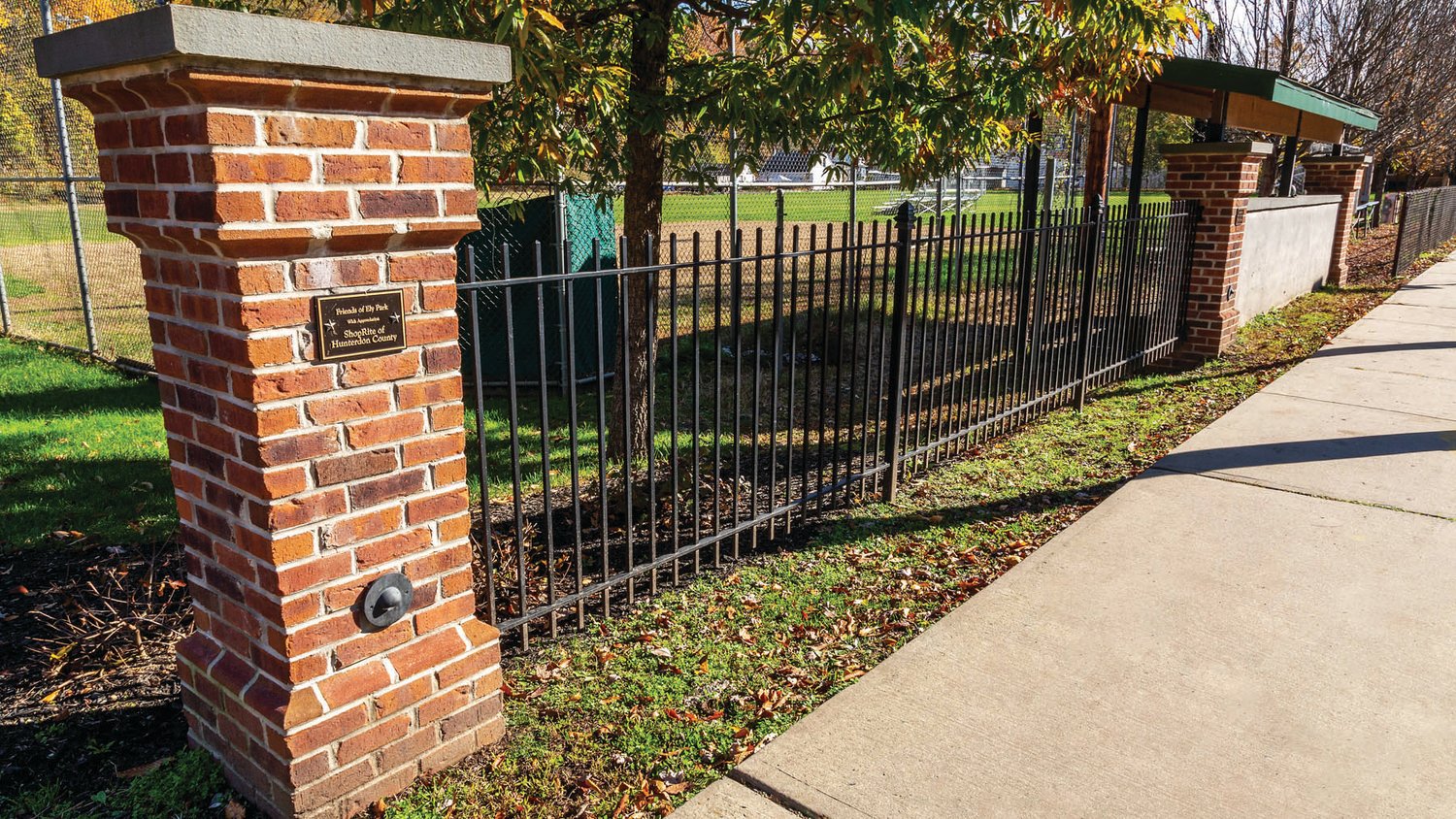 Completion of the brick and wrought iron fence will occur in the spring.