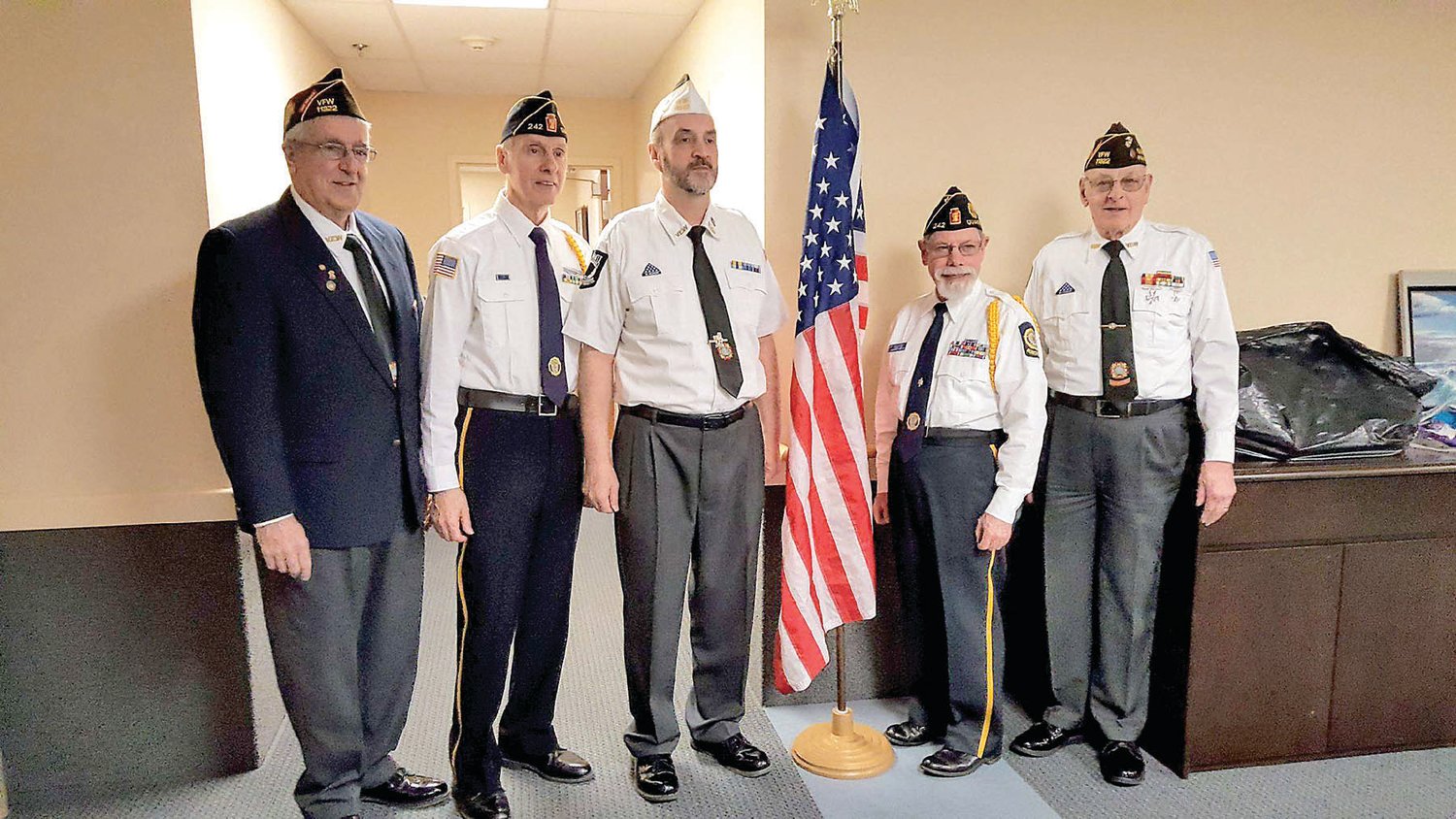 Members of John Rivers Memorial VFW Post 11322 recently dedicated a flag to Hidden Meadows in Sellersville.