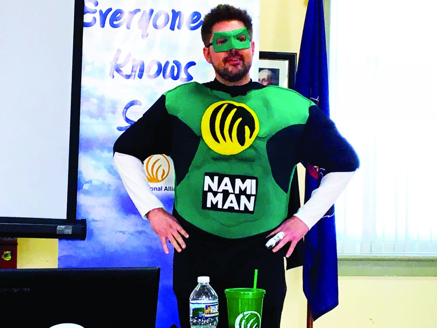 “NAMI Man” is a superhero the organization came up with to help dispel the stigma around mental illness.