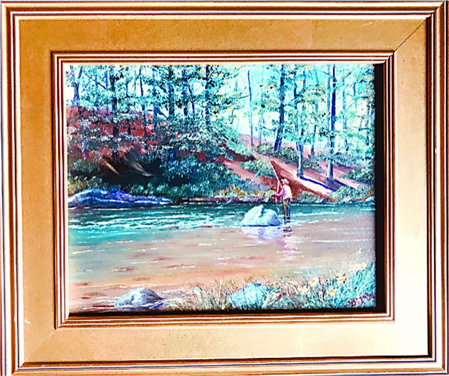 “Fishing the Home Pool” by the late George Bramhall is up for silent auction at the event.