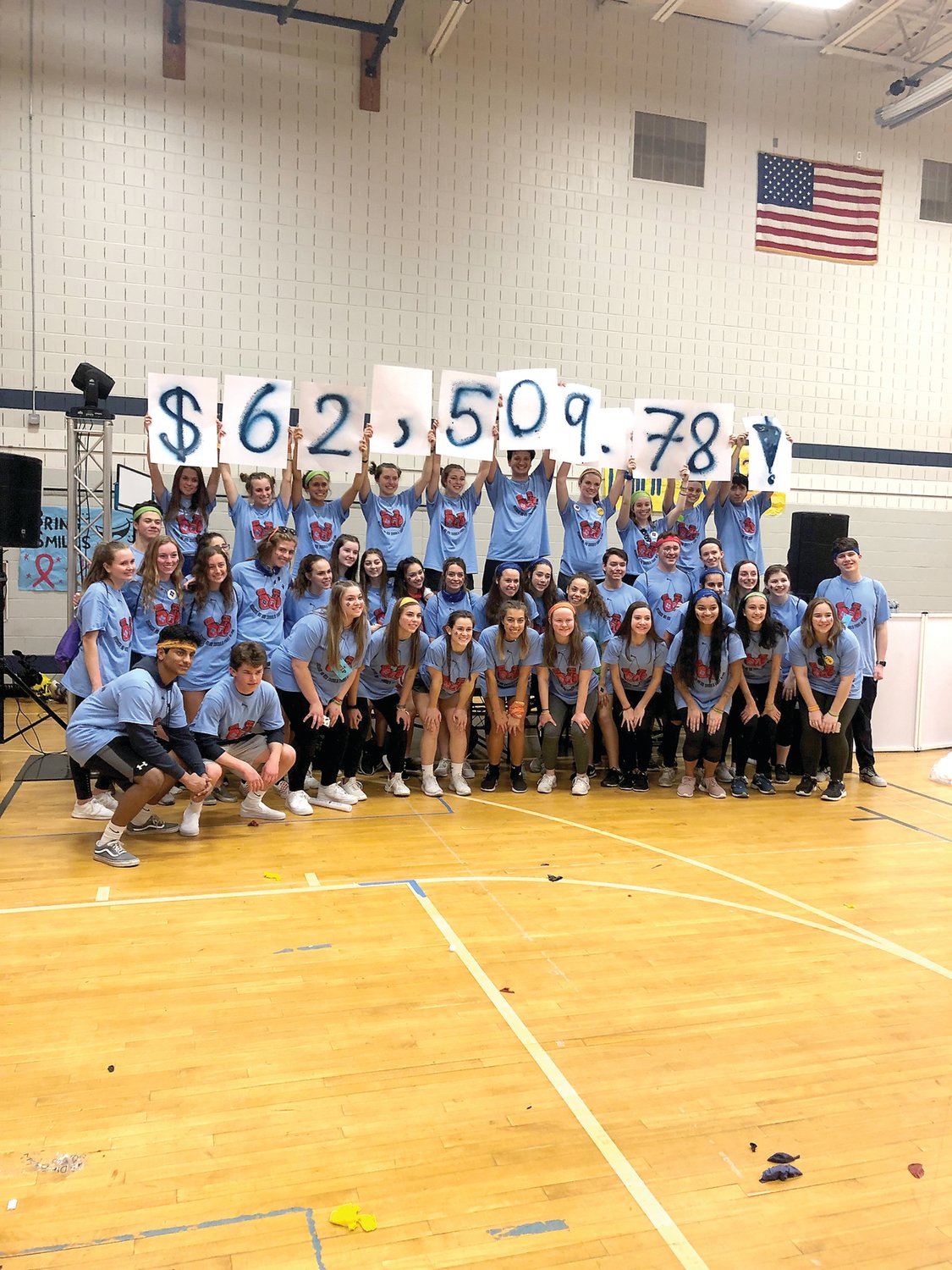 Central Bucks East students raised more than $62,000 in support of childhood cancer research and children diagnosed with cancer at their school’s Mini-THON on April 5.