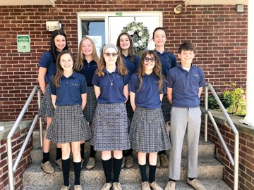 Eighth-grade students at Our Lady of Mount Carmel School in Doylestown have been awarded several academic scholarships for high school.