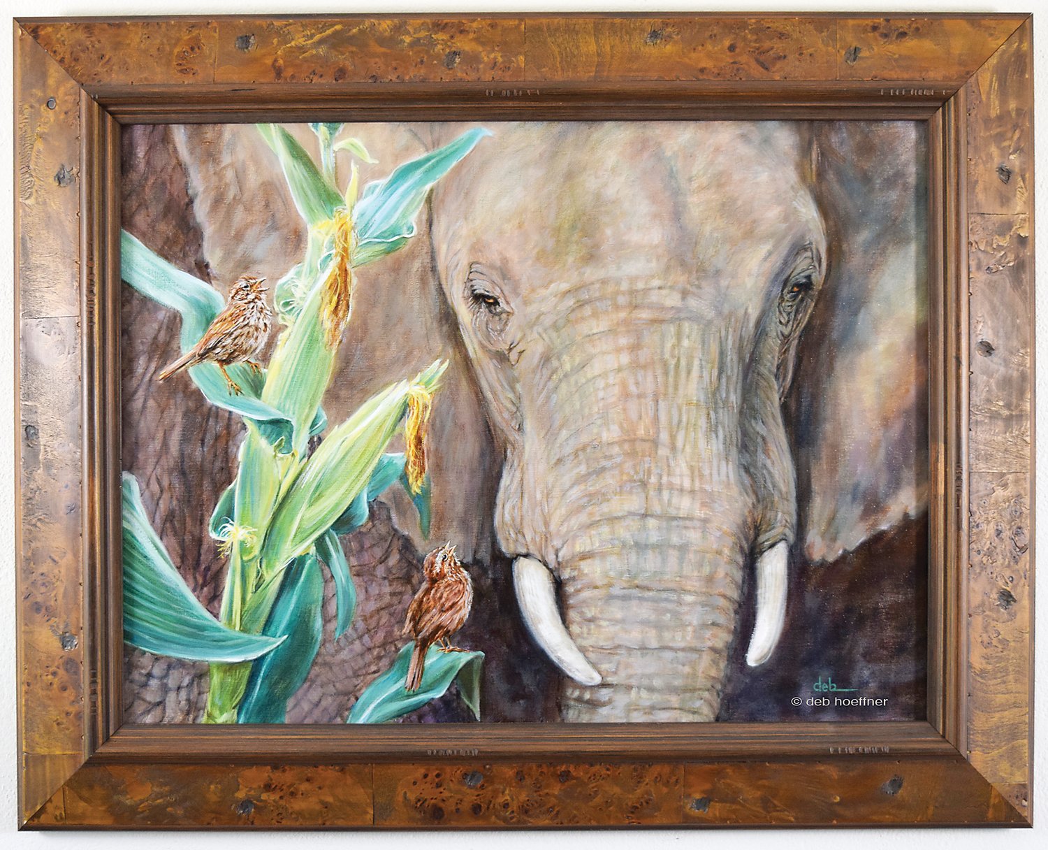 “An Elephant’s Eye” by Bucks County artist Deb Hoeffner was the winner of The Art of Oscar fundraising event at the former home of Oscar Hammerstein II in Doylestown.