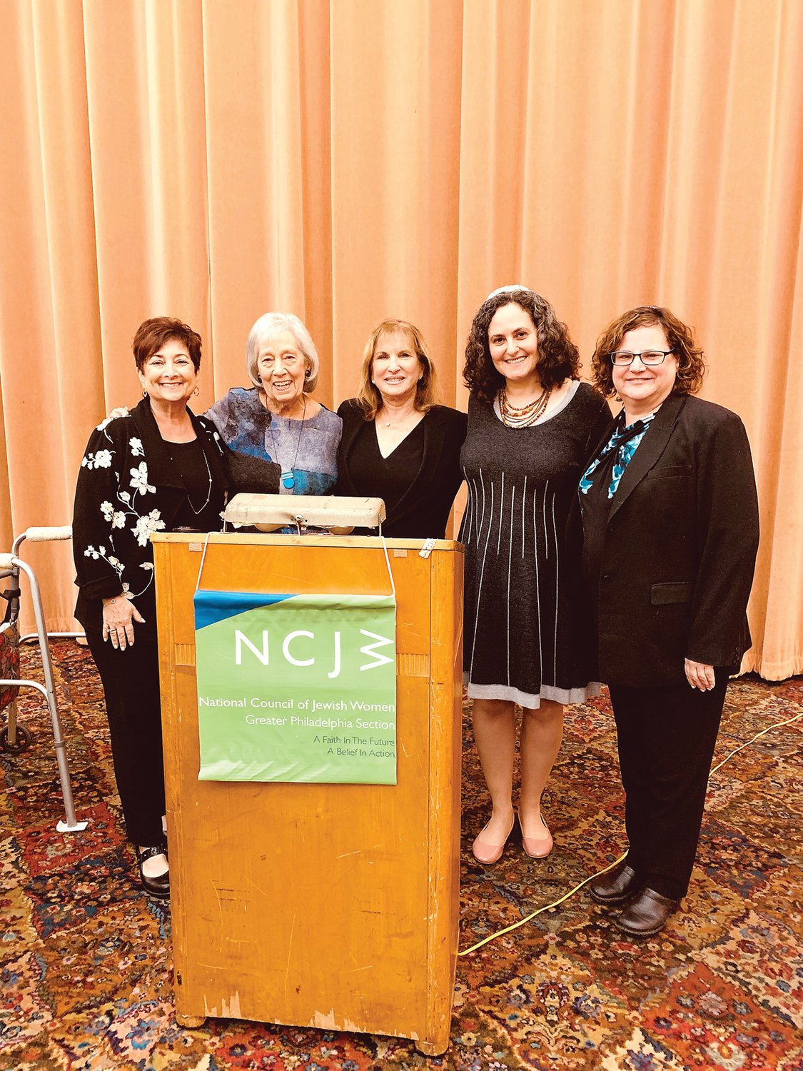 From left are Barbara  Nussbaum, NCJW president, Diane Steinbrink, NCJW board member and moderator, Rabbi Lynda Targan, Rabbi Shoshana Tornberg and Rabbi Andrea Merow.