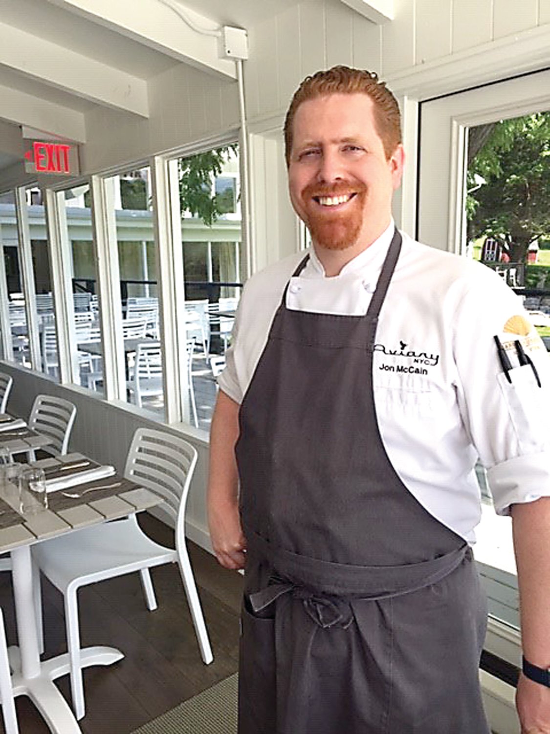 Jon McCain, new executive chef at Cascade Restaurants at Durham Springs, in the new Cascade Café, which opened June 12. Photograph by Kathryn Finegan Clark.