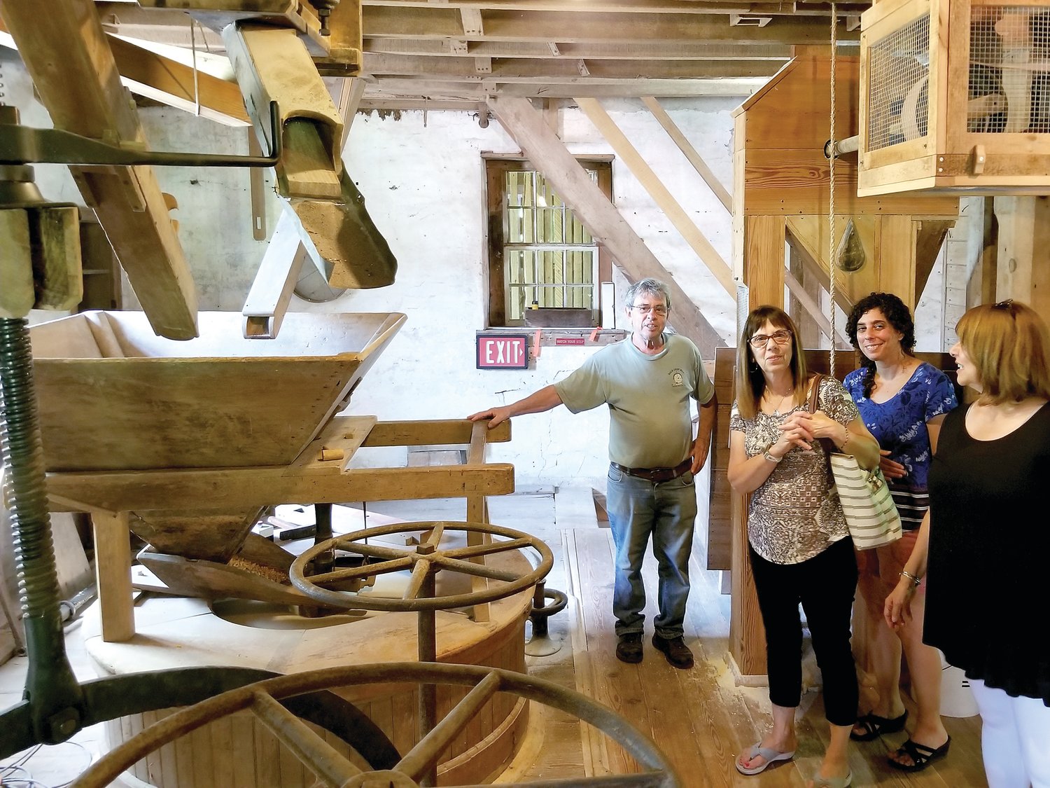 Visitors tour the nationally historic Stover-Myers Mill, which will again be open Saturdays and Sundays through October.