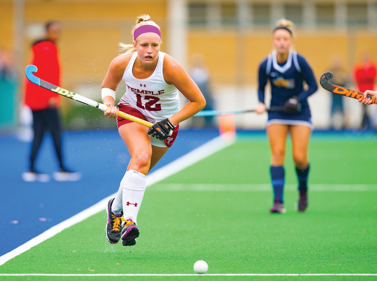 Quakertown’s Becky Gerhart started 51 of 55 games through her junior season at Temple and has been named to the Zag Field Hockey National Academic Squad three years in a row. Photograph by Zamani Feelings.