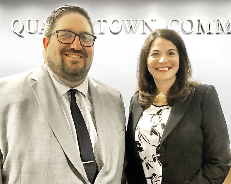 Jennifer Carolla, right, and Adam Dinney, Quakertown Community High School’s new assistant principals, were unanimously approved by the school board on Aug. 8.