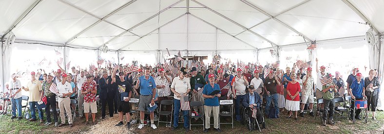 Veterans and their families packed into the Hunterdon County 4-H Fair’s Main Stage tent to open the annual fair.