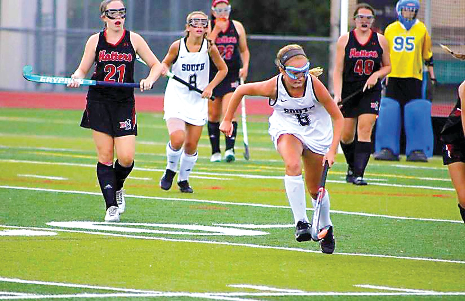 Sophomore Anna Shirley, No. 6, leads Central Bucks South in points this season. Photograph courtesy of Anna Shirley