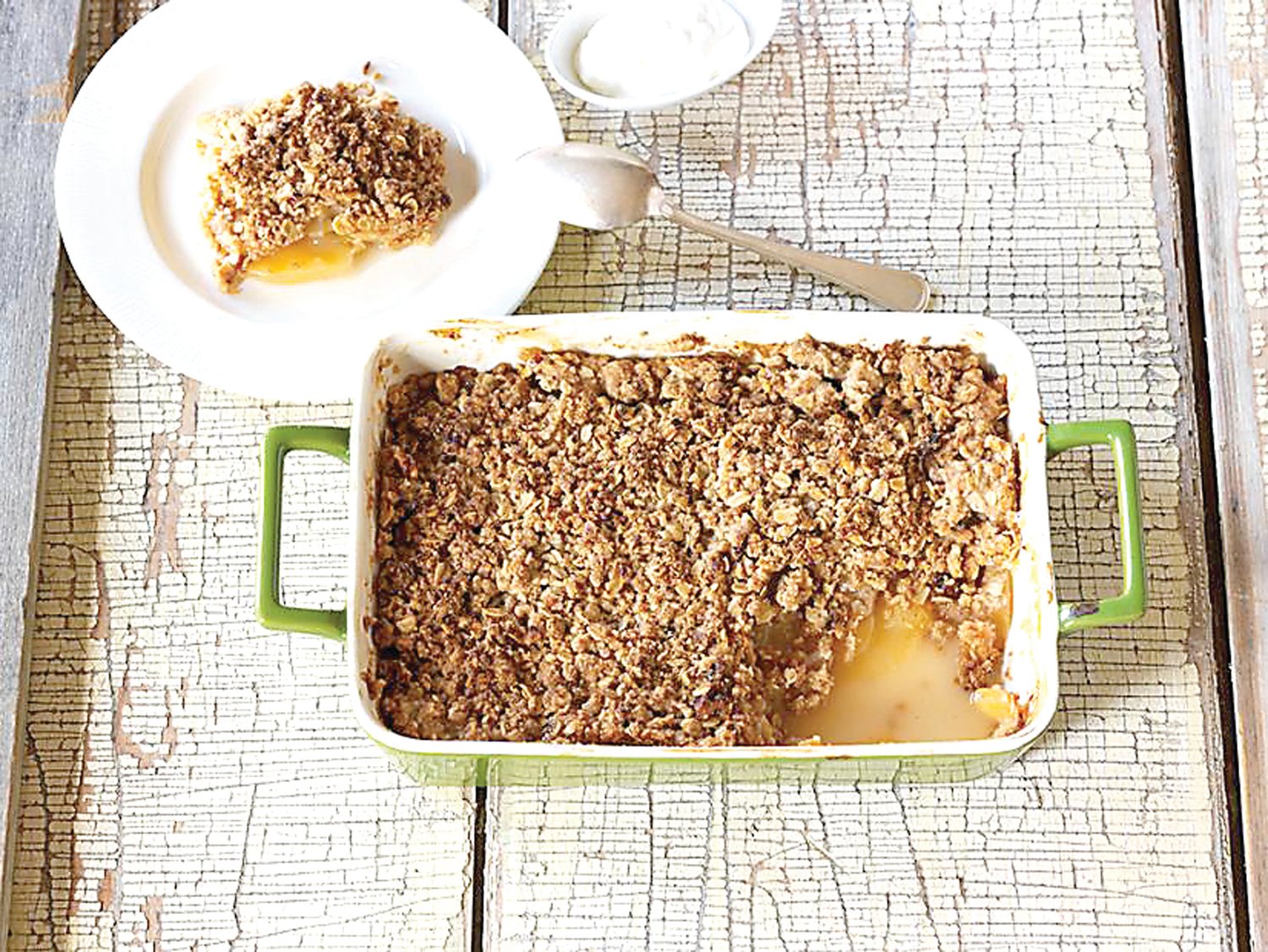 Apple crisp is the easiest way to make a seasonal dessert, whether for a family gathering or a weeknight dinner. The local apple season is at its peak right now, ensuring flavorful crisps. Photograph by Foodnetwork.com
