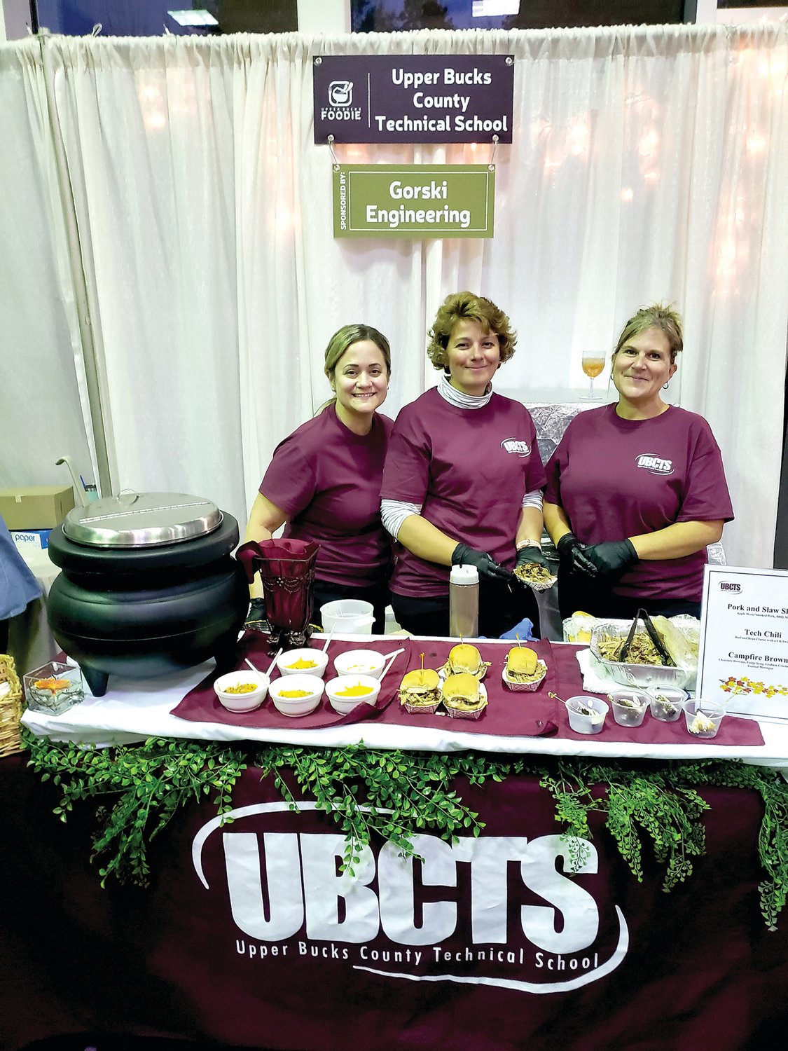 Representatives from Upper Bucks County Technical School stand ready at the 14th annual Upper Bucks Foodie.