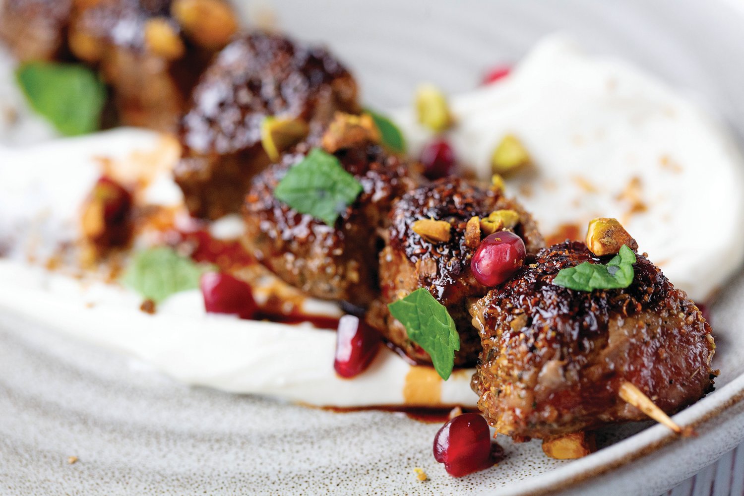 Lamb skewers are among the most popular items on the small-plates menu at the new Ardana Food & Drink restaurant at Valley Square in Warrington. Photograph by Ardana.