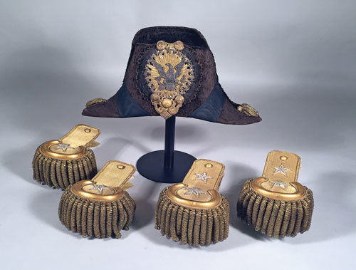 General Joseph Morrison’s recovered hat and epaulets.