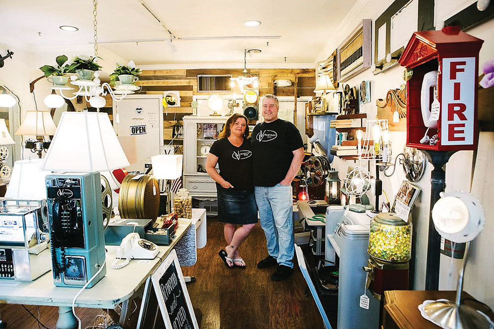 Meghan and David Pierson, owners of Vintage Vibe in Doylestown, are celebrating five years in business. Their East State Street shop features uniquely repurposed vintage radios and TVs and much more.