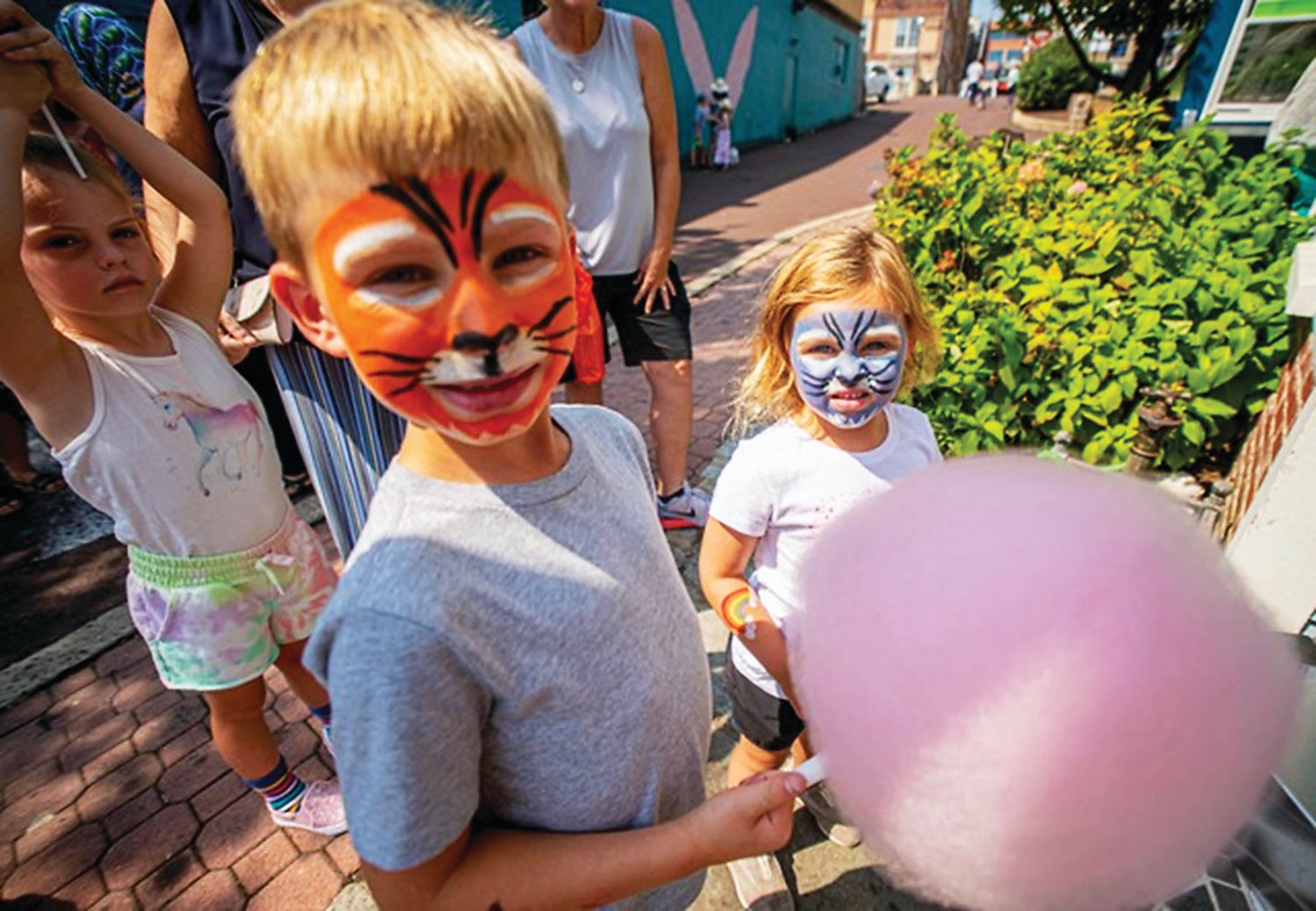 Lucas Simmons and sister Harlow Simmons enjoy some cotton candy from Evolution Candy in Doylestown.