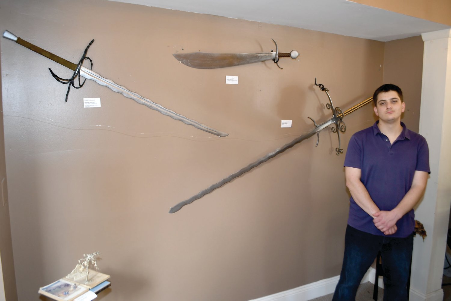 Jonathan Pantermarakis received a Jurors Choice designation for his outstanding craft (clockwise from left): Flamberge Swiss Saber;  Falchion, Hamberg Style; and Blamberge Parade Sword.