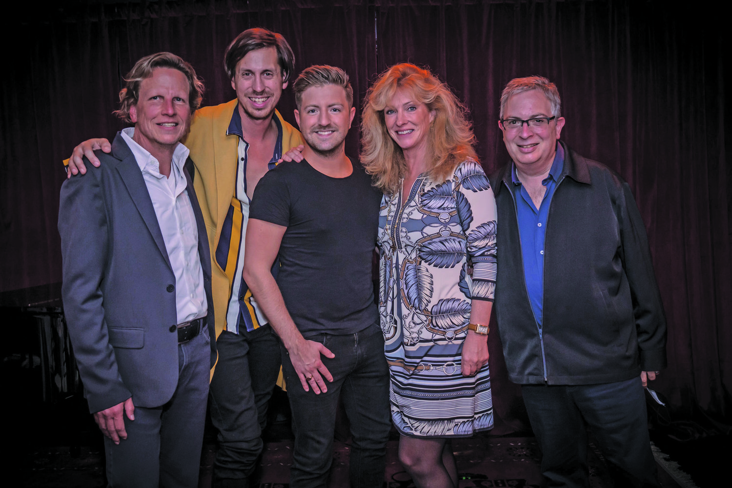 From left are Robert Kotonly, vice president - The RRazz Room Presents; Drew Wutke, musical director; Billy Gilman; Jayne Herbert from The Centre Bridge Inn; Rory Paull, president - The RRazz Room Presents.