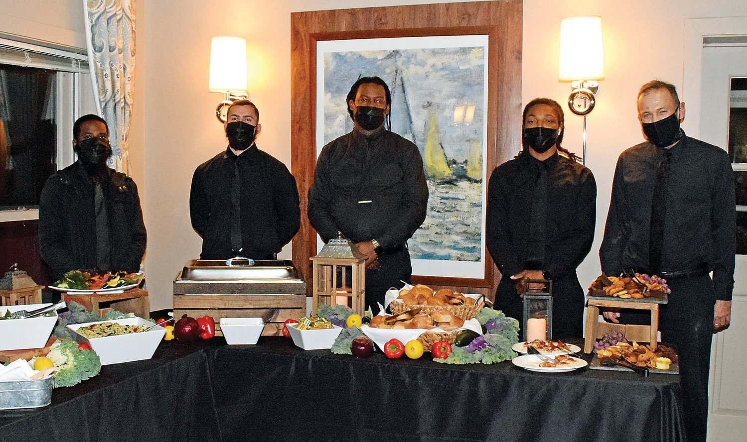 Hakin, Christ, Saayid, Alfonso and Mike of Jamie Hollander Catering.