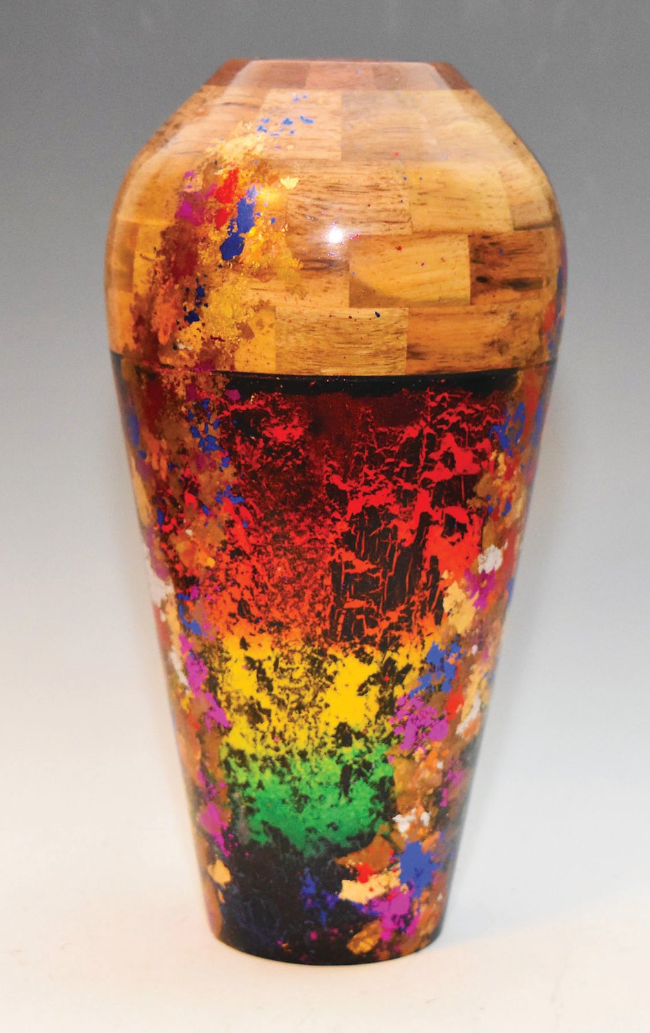Bill Abendroth’s “Over the Rainbow” turned vessel.