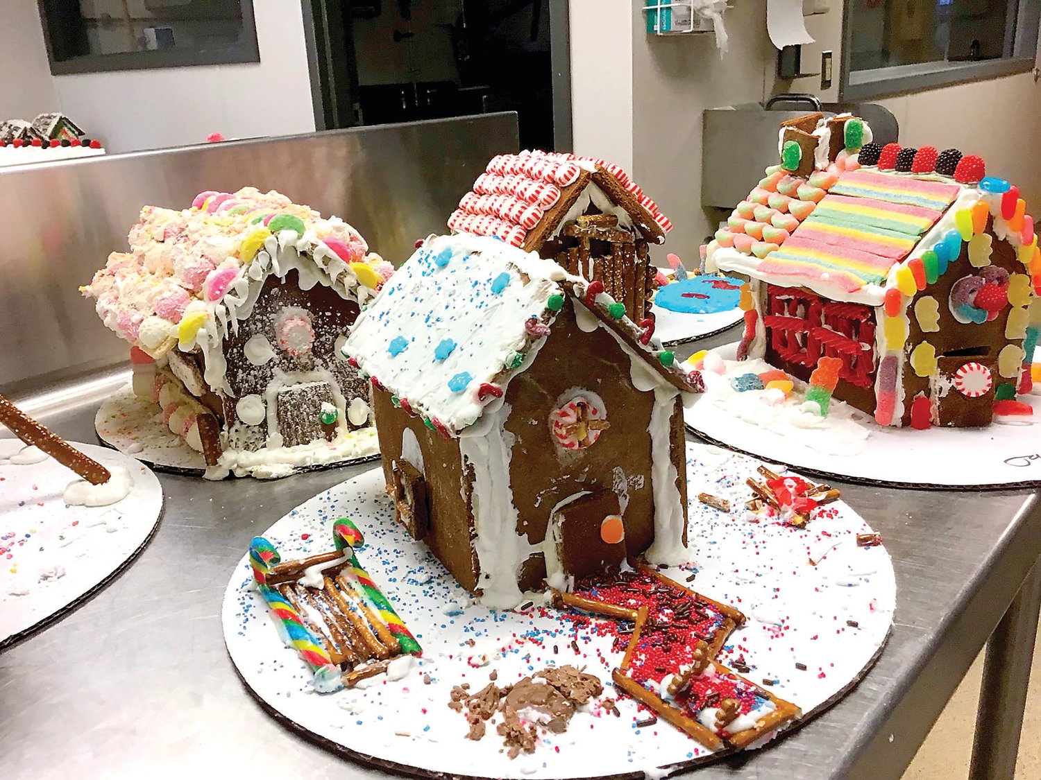 MBIT students used candy, cereal, nuts, pretzel sticks and more to decorate their houses.