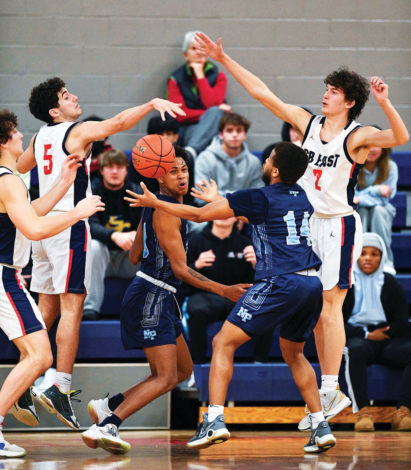 The CB East defense comes up huge late, stopping North Penn’s Joe Larkins’ shot attempt.