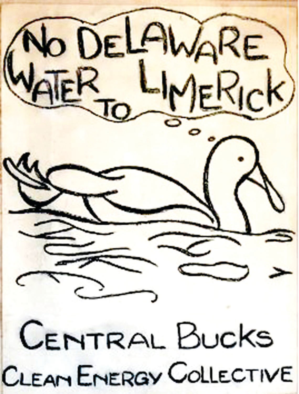 A poster used in demonstrations against the building of the Point Pleasant Pumping Station.