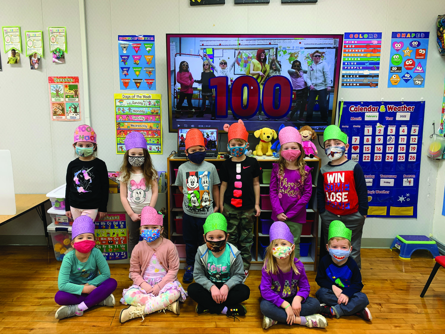 St. Isidore pre-k students celebrated 100 days together in many ways. They read “The Night Before the 100th Day,” counted to 100 together and danced to quite a few songs about 100.
