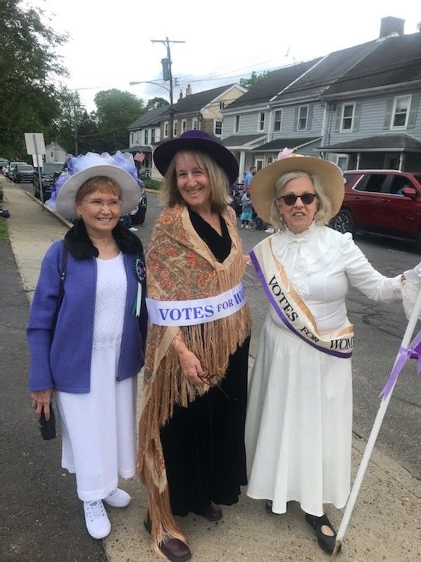 Pat Mervine, Jean White and Florence Wharton are ready to lead the Women’s Brigade in the Langhorne Borough Memorial Day Parade.