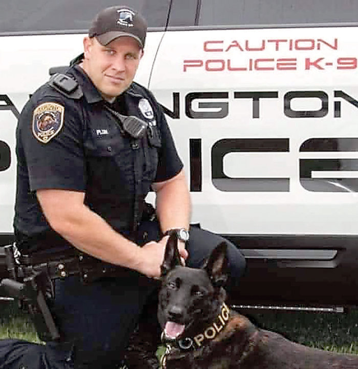 Warrington Township Police K9 Officer Stephen Plum, Jr. with his canine partner, Murphy.