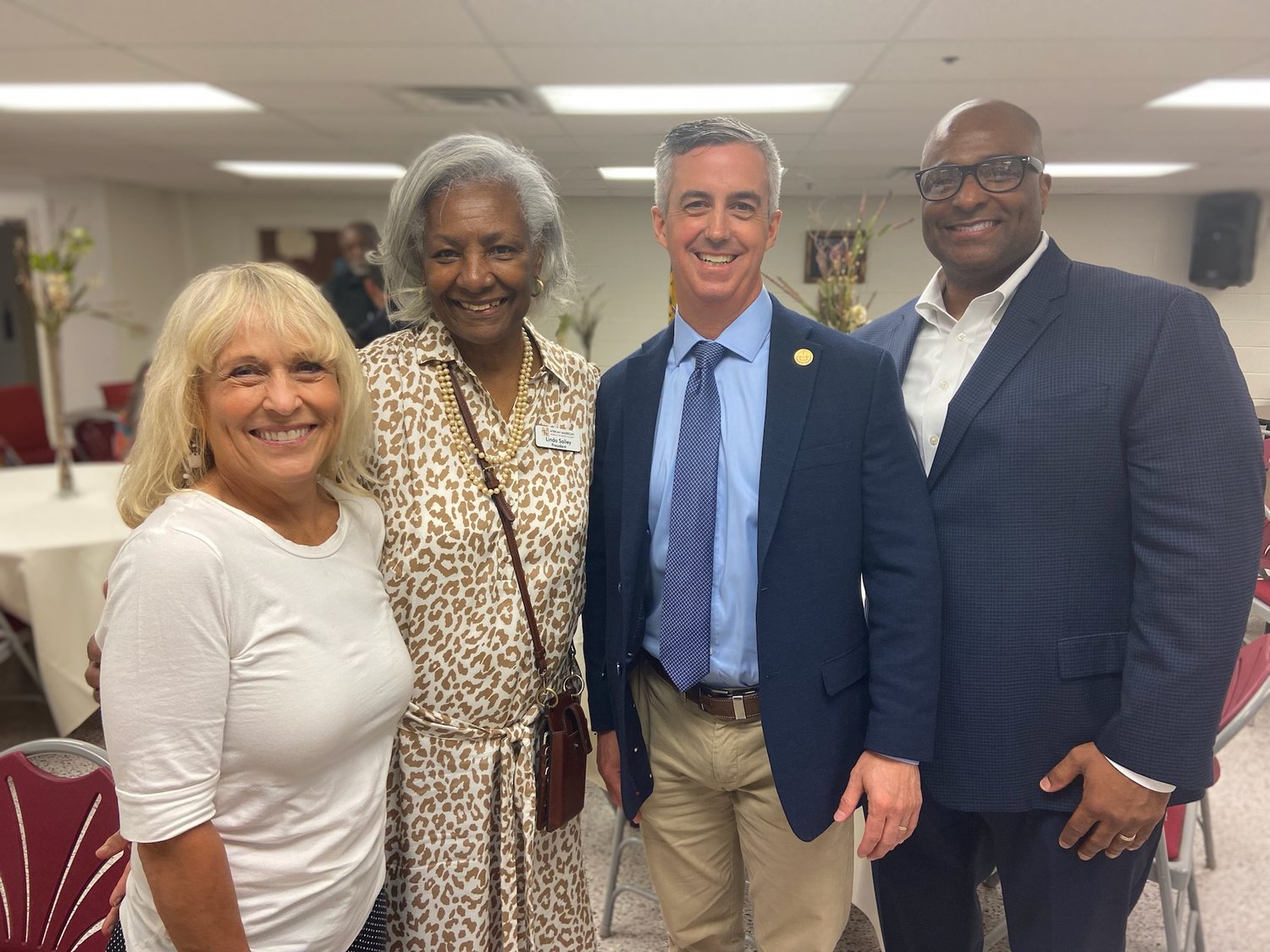 Bucks County Commissioners Diane Marseglia and Robert Harvie with Linda Salley and Bernard Briggs Jr., Bucks County Project and Diversity officer.