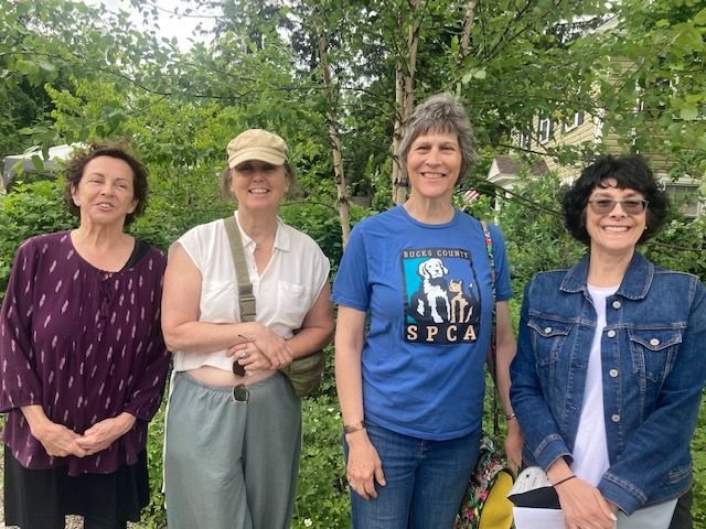 Garden host Beverly Rhinesmith with Pam Byers, Dianne Magee and Robin Robinson.