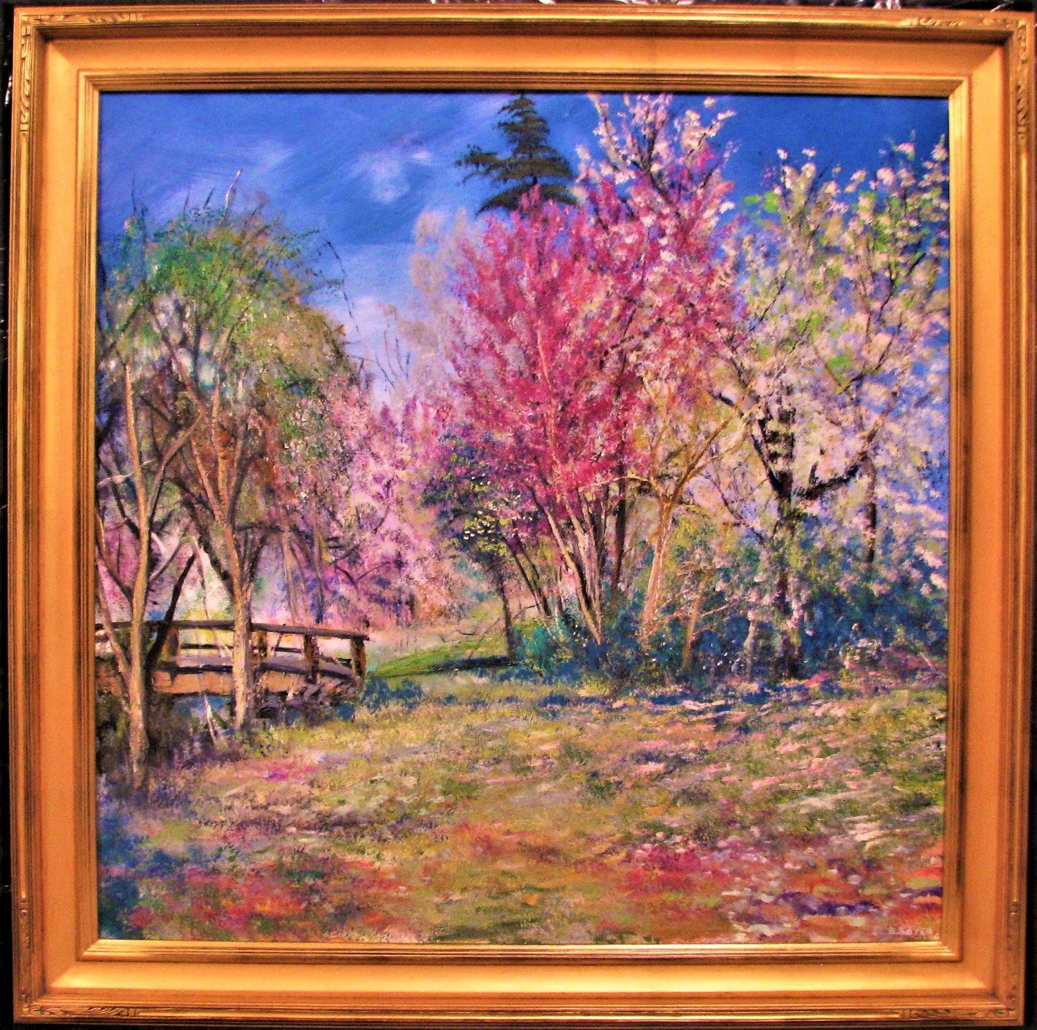 Impressionist artist Bradley Boyer’s painting, “Spring in the Valley,” a 36-inch by 36-inch oil on canvas, was the top lot at the Baum School Art Auction in Allentown on May 15.