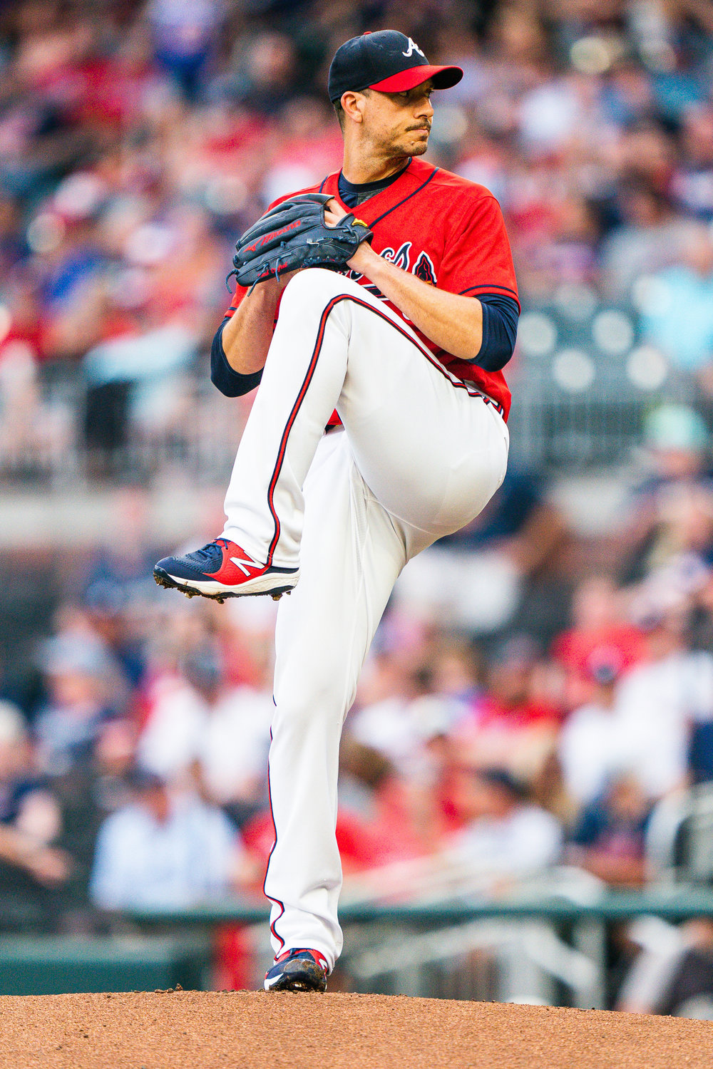 Charlie Morton #50 of the Atlanta Braves during game 1 against the Washington Nationals at Truist Park on Friday, July 8, 2022.