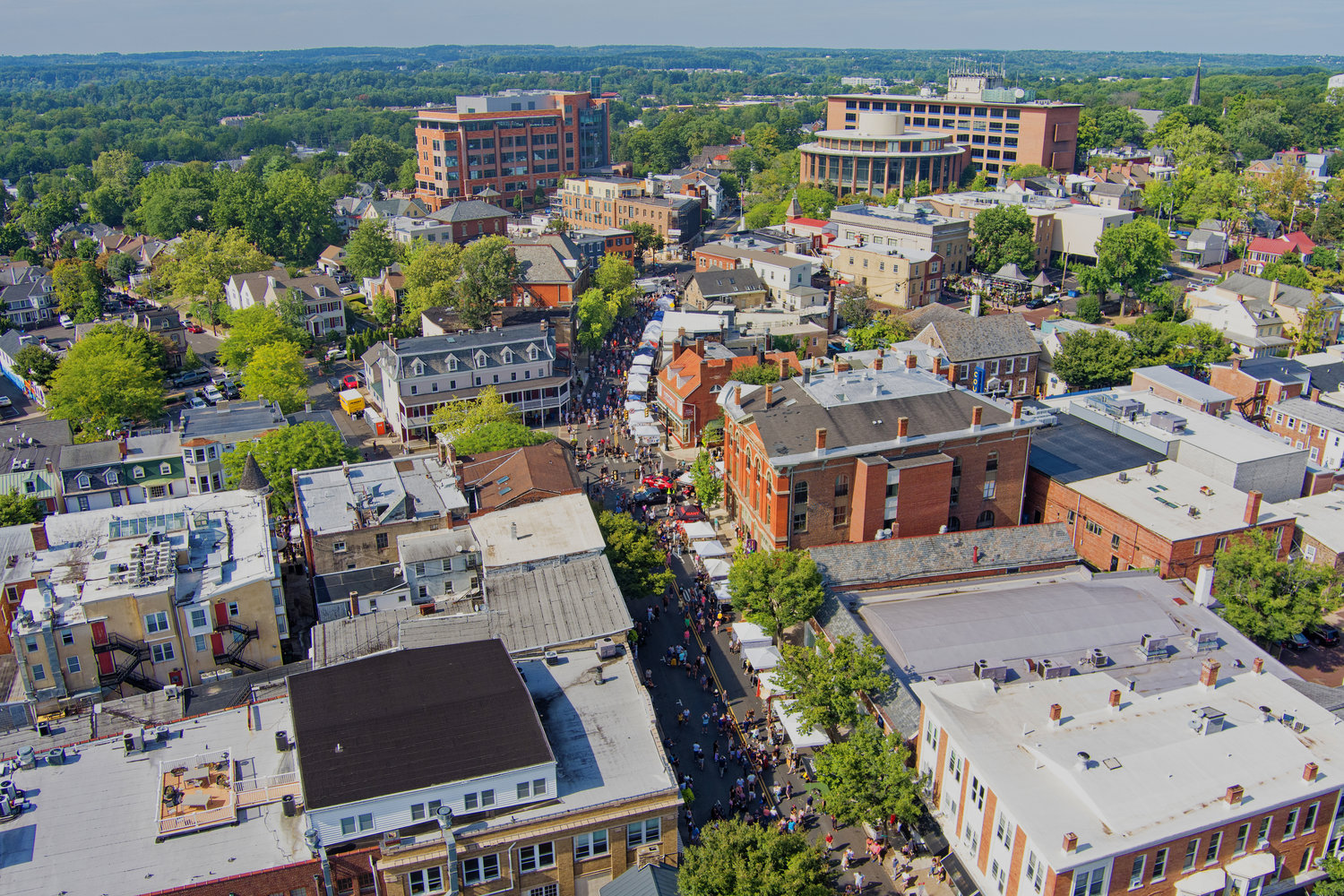 An aerial view of the  Doylestown Arts Festival, which celebrated 31 years of showcasing local and regional art and creativity Sept. 10 and 11.
