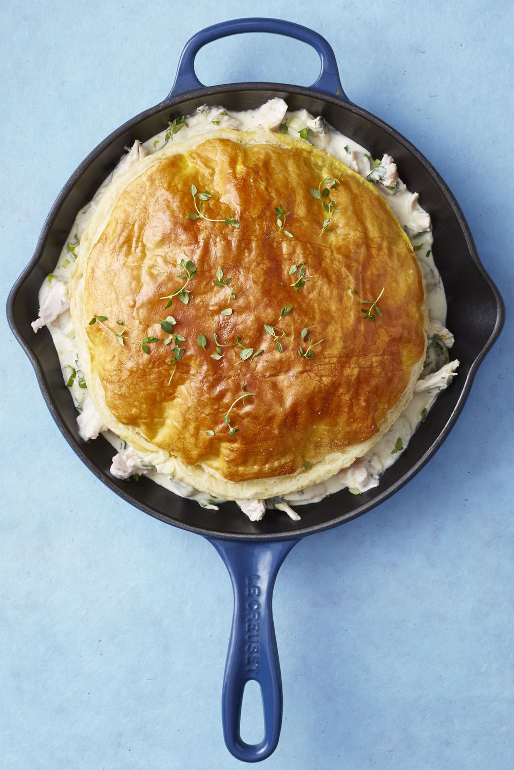Skillet pot pie is one way to use up leftover Thanksgiving turkey