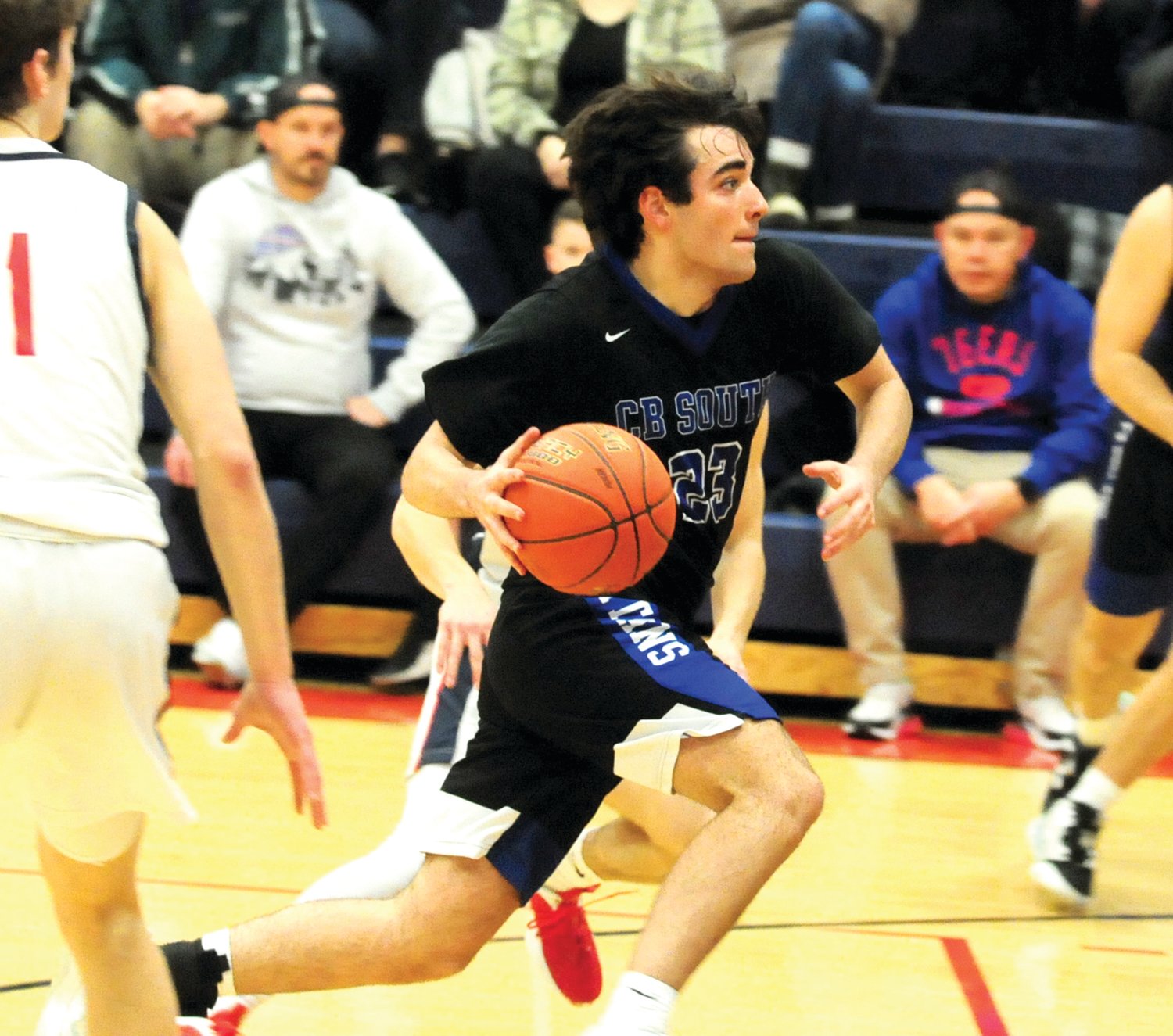 Steve Sherman
CB South senior Chris Granito drives the lane for the Titans in Jan. 27 skirmish with CB East won by the Patriots in overtime.