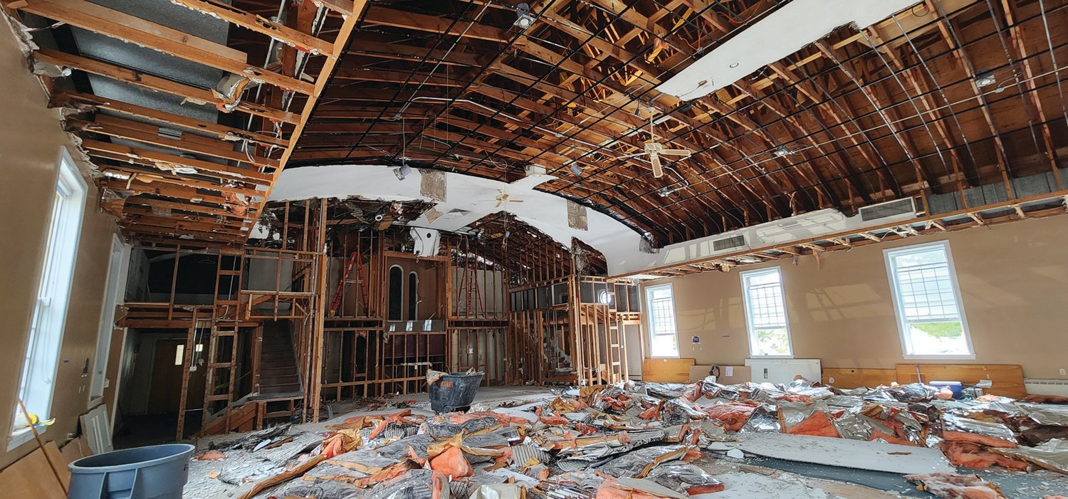 The Doylestown campus auditorium (sanctuary) renovation, shown while underway, is among the work largely financed by Living Hope’s “Ripple of Hope Campaign,” which has raised over 80% of the funds needed for the current phase of construction with the goal of completing the project without any debt.