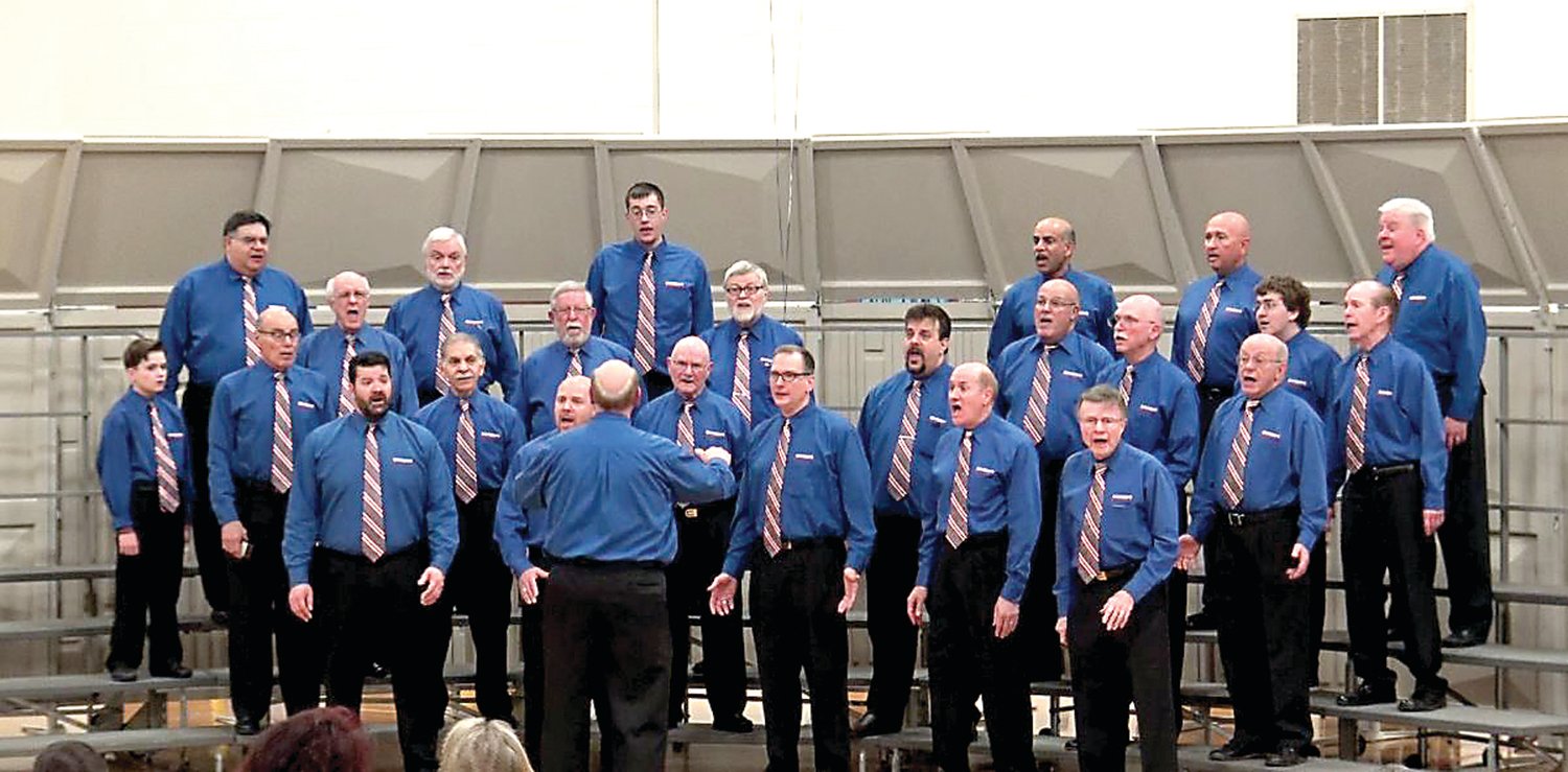The Hunterdon Harmonizers Barbershop Chorus performs at a previous Music in Our Schools Month concert.