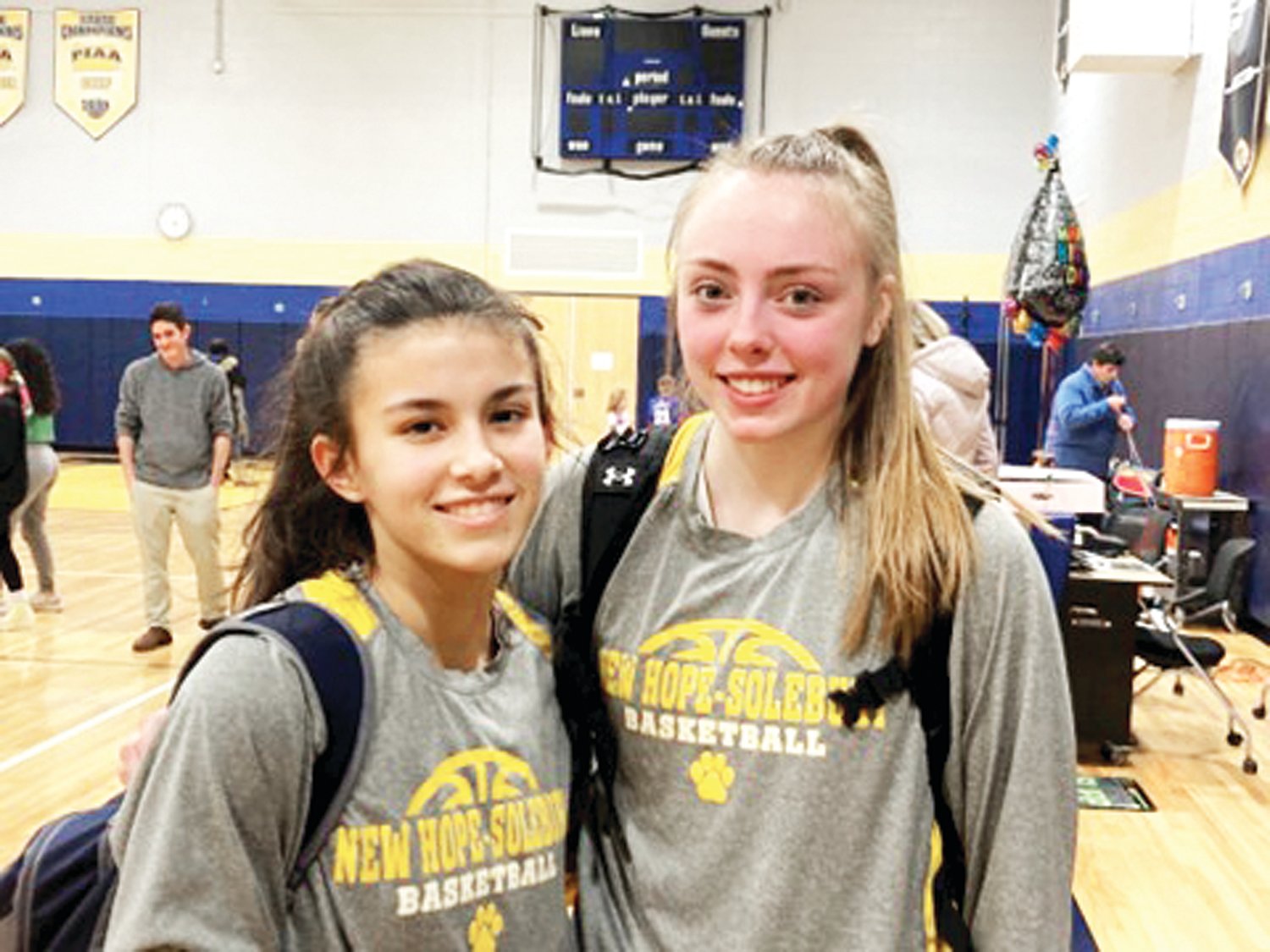 New Hope-Solebury's Reagan Chrencik (right, 21 points) and Izzy Elizondo (15 points) led the way in Friday night’s state playoff opening win over Masterman.