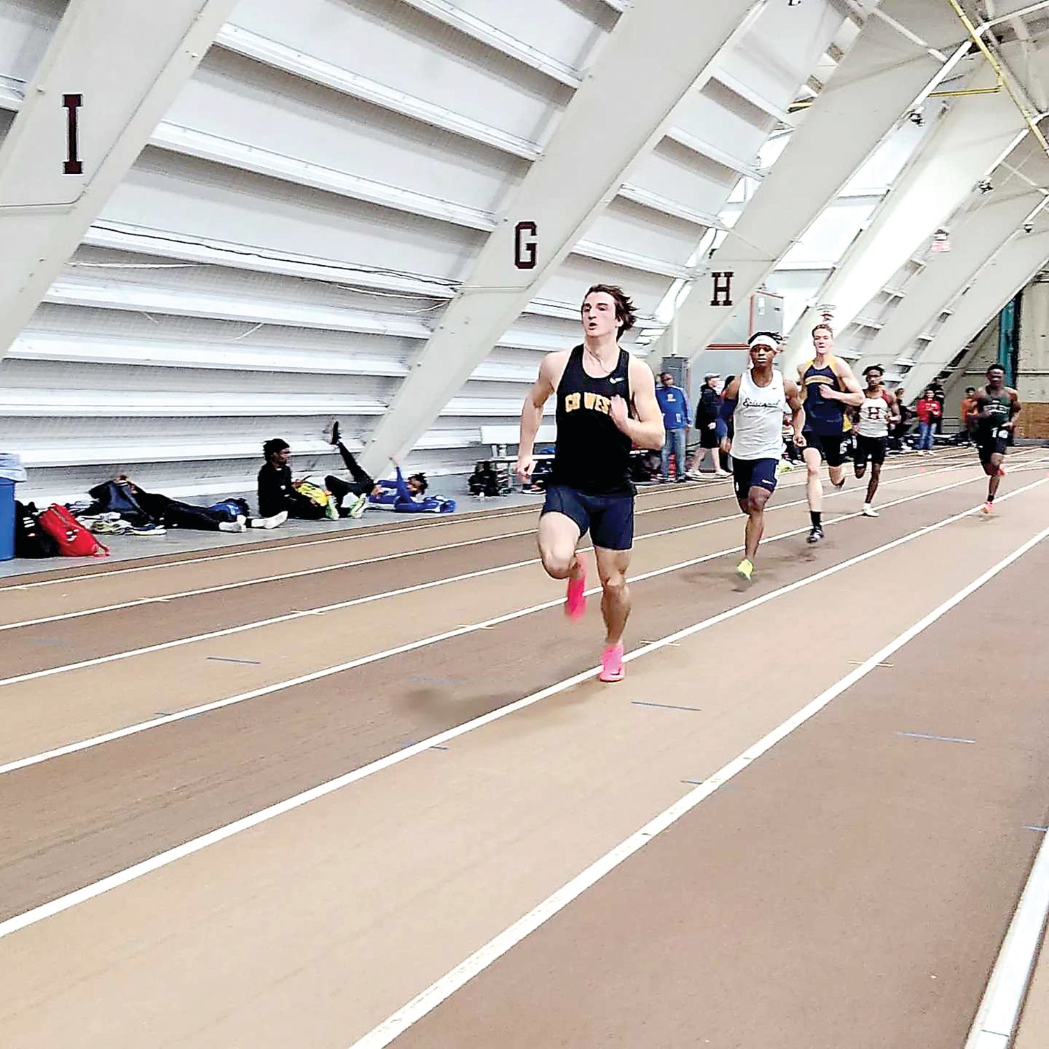 CB West’s Conor McFadden, the state champion, ran the second fastest underclassmen 200M indoor time at the March 10-11 New Balance Indoor championships in Boston. The CB West 4x200 team set a school record.