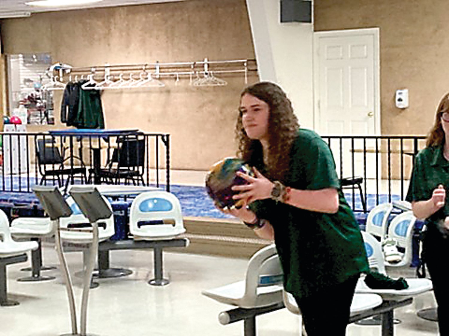 Pennridge girls bowling star Maribeth Baker starts her approach during a recent session at Earl Bowl in Telford.