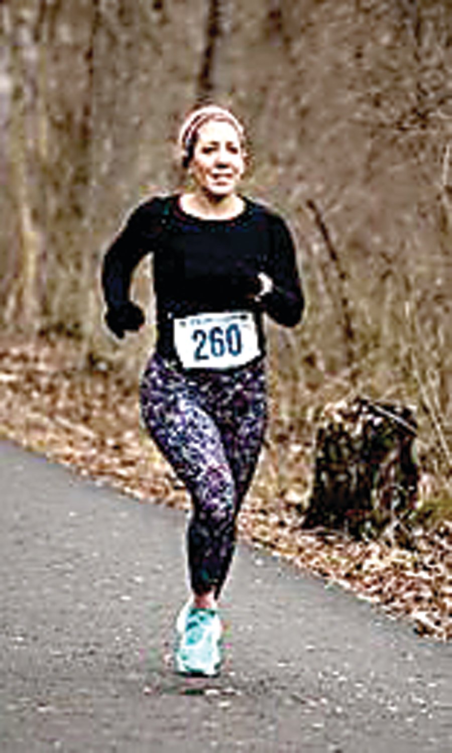 Lori Wade competes in the Honest Abe race at the BCRR Winter Series in Tyler State Park.