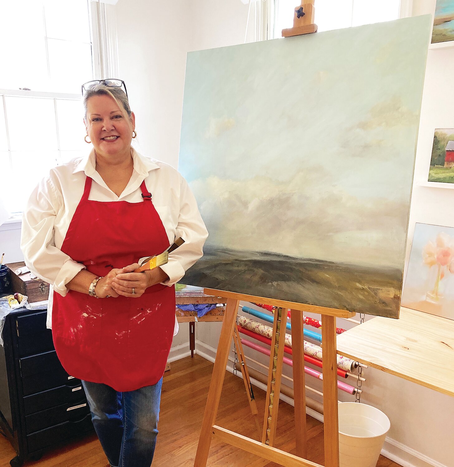 Featured Artist Cindy Roesinger will be painting live at the Tinicum Arts Festival at 11 a.m. Saturday, July 8, near the Discovery Tent.