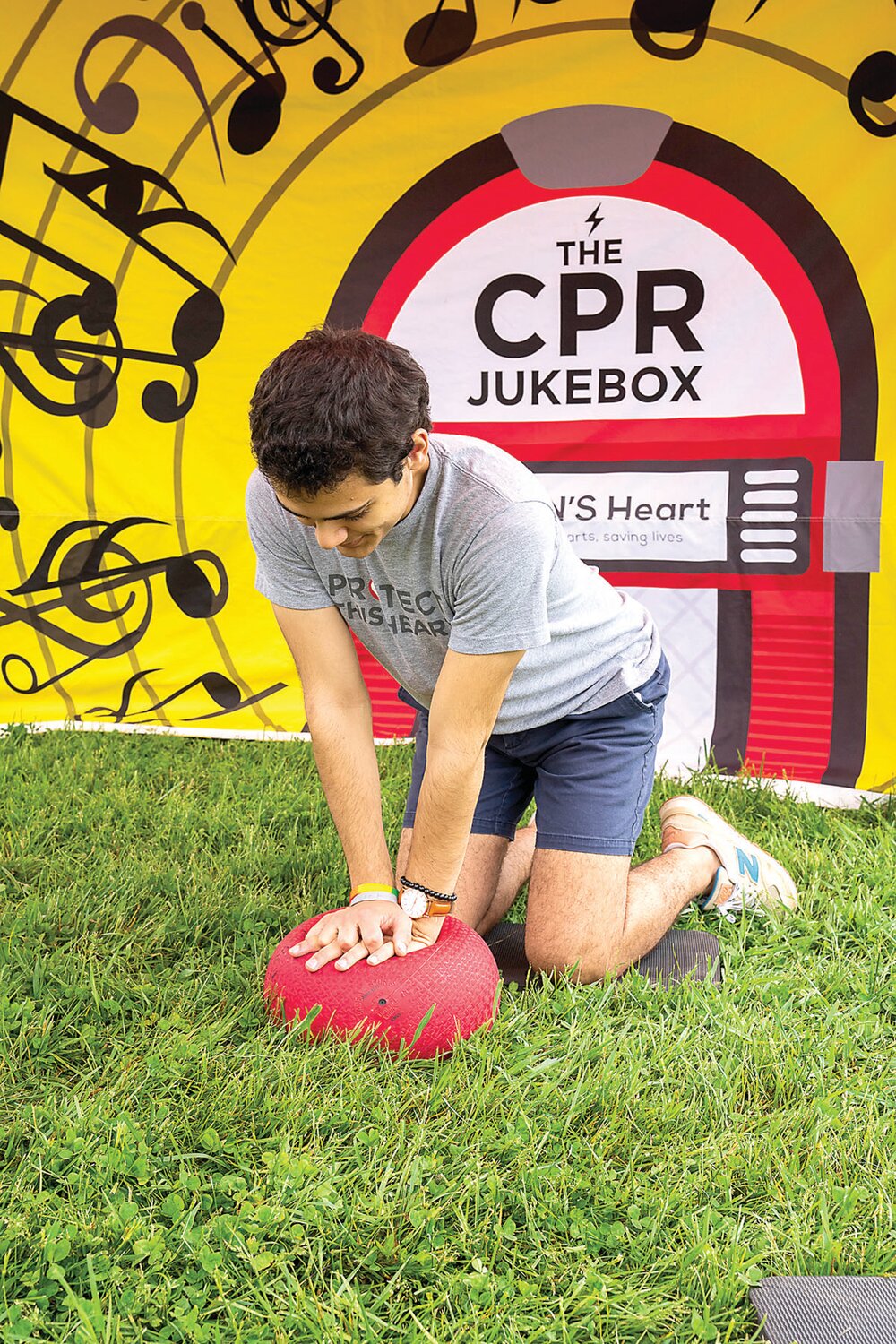 At the Baci 5K, students will have a chance to practice rendering First Aid with dodgeballs and a CPR mannequin,  plus a playlist of the perfect songs for hitting the 100-120 beats per minute required for ideal chest compressions.