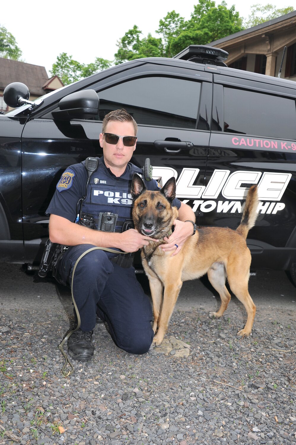 Solebury Township Police Officer Matthew Rice and K-9 Blitz.