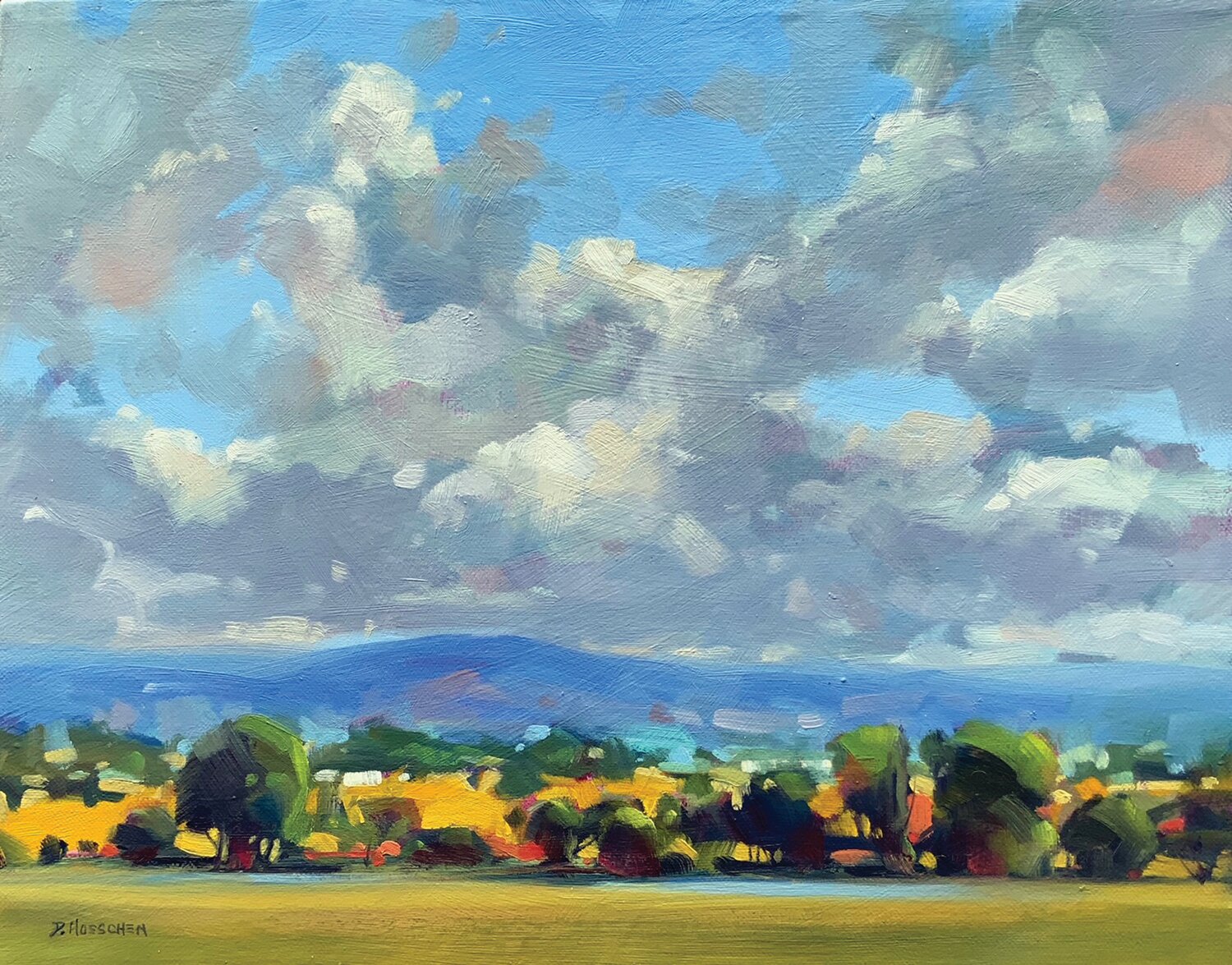 “Summer Atmospherics” is an oil painting by Dorothy Hoeschen.