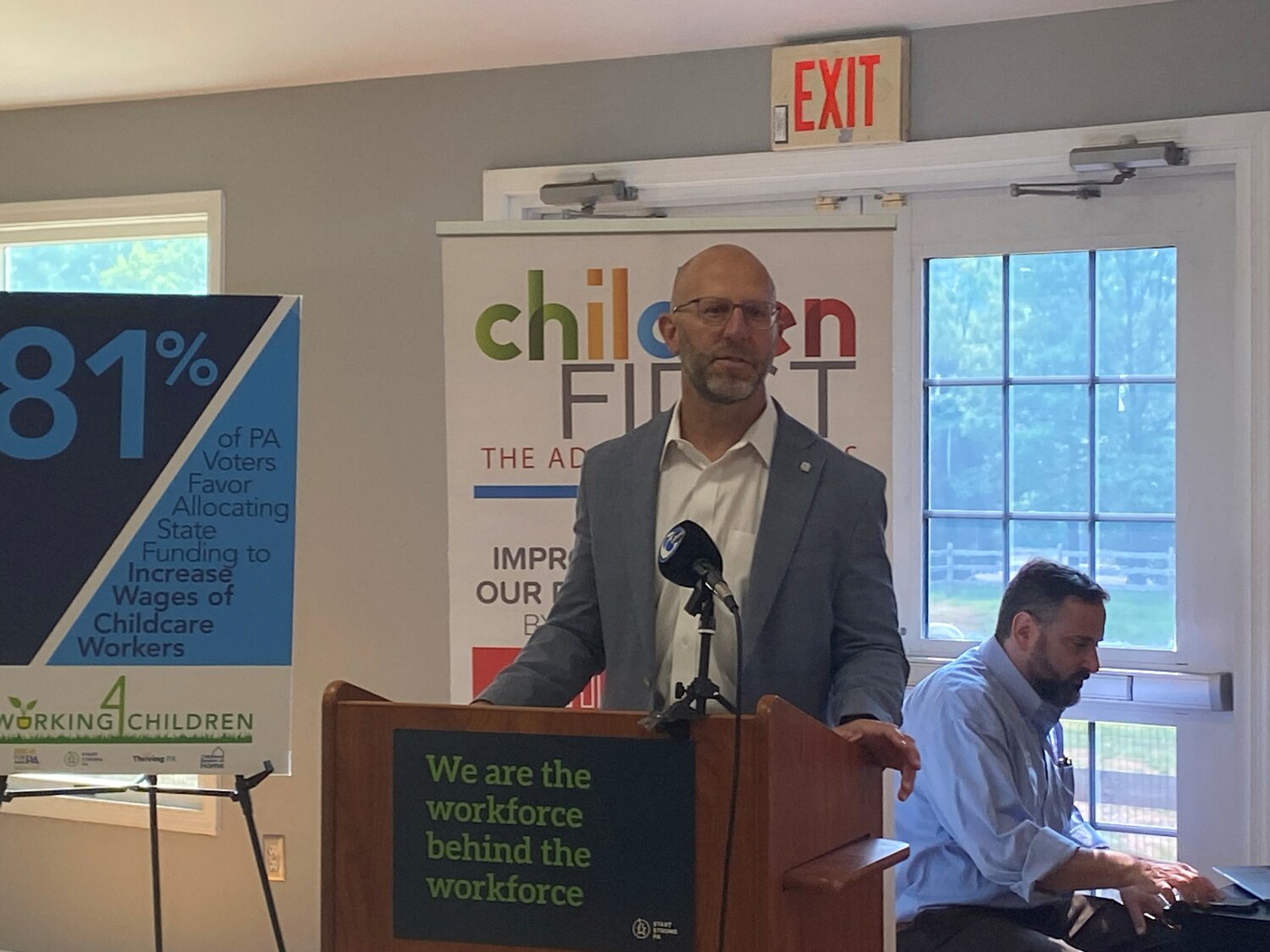 Zane Moore, president and CEO of YMCA of Bucks and Hunterdon, spoke at a recent presentation on the low wages and poor benefits of early childhood educators and the economic impact.
