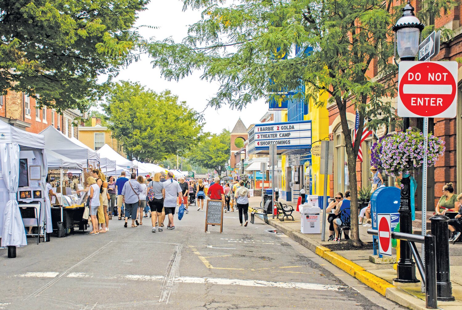 Tents line East State Street in Doylestown Sept. 9 during the arts festival.